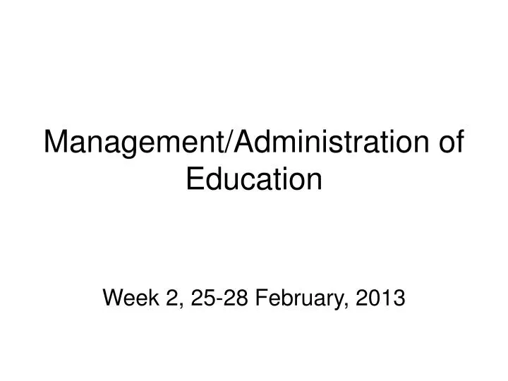 management administration of education