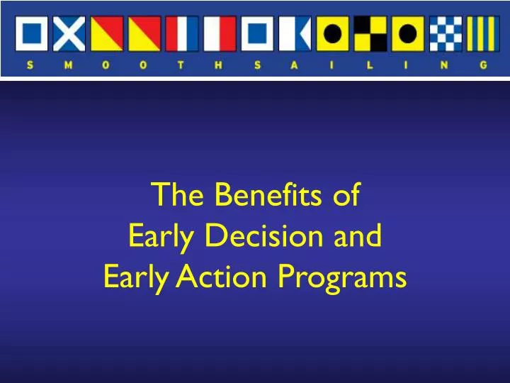 the benefits of early decision and early action programs