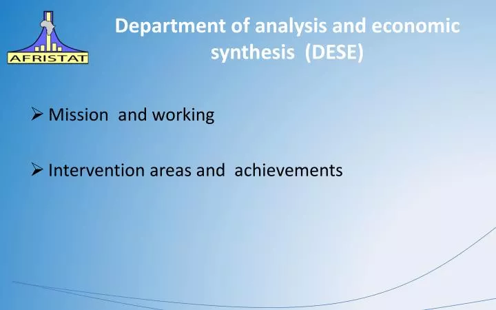 department of analysis and economic synthesis dese