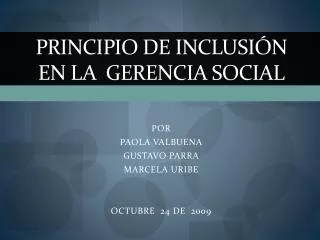 principio de inclusi n en la gerencia social