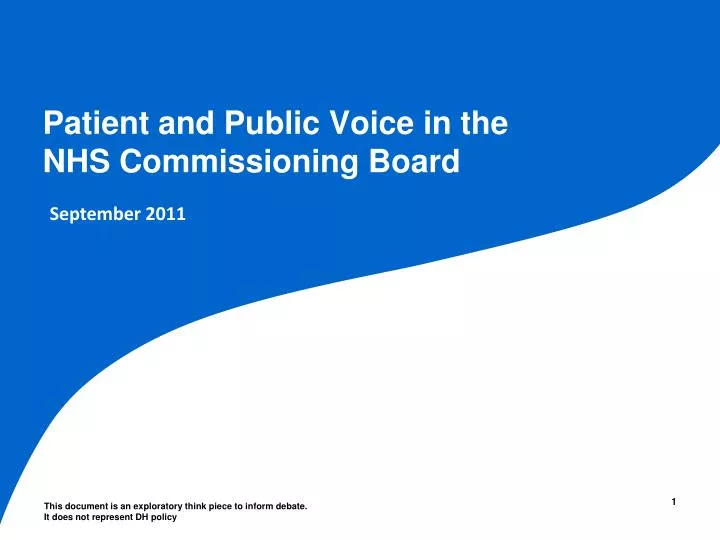 patient and public voice in the nhs commissioning board