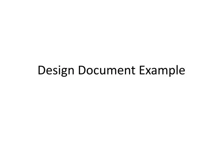 design document example
