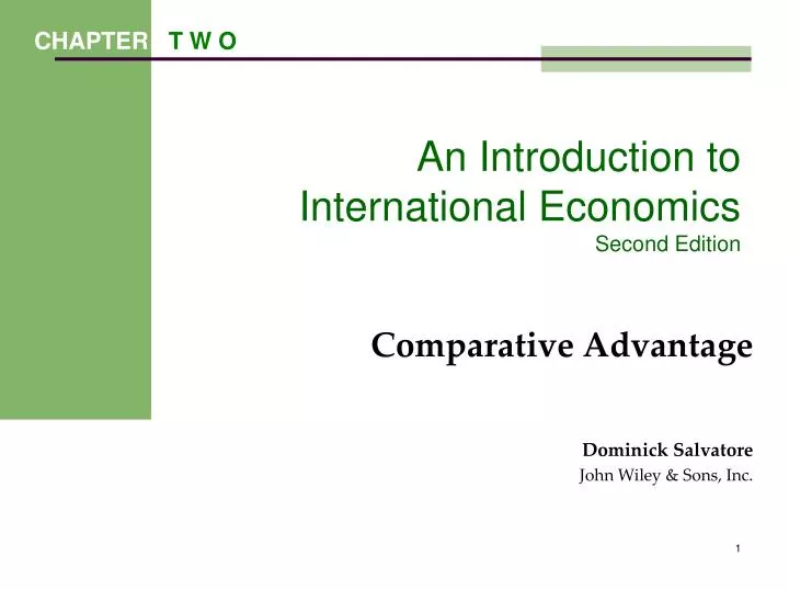 an introduction to international economics second edition