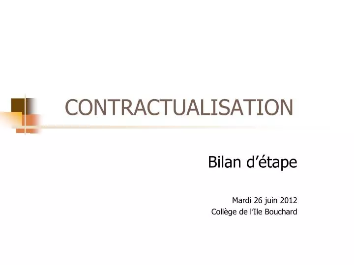 contractualisation