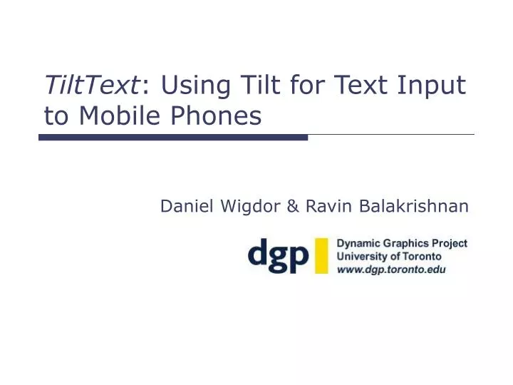 tilttext using tilt for text input to mobile phones