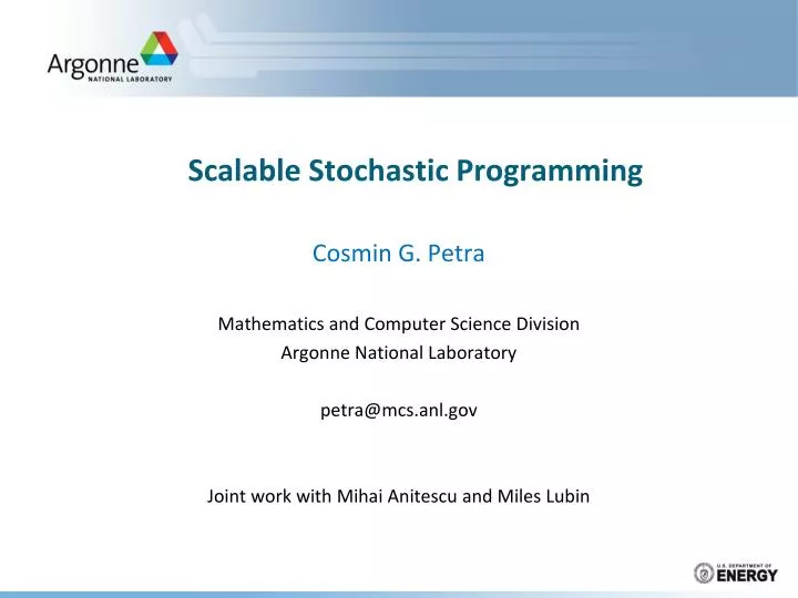 scalable stochastic programming