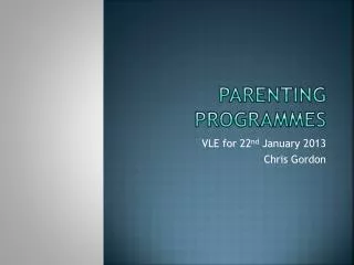 Parenting programmes