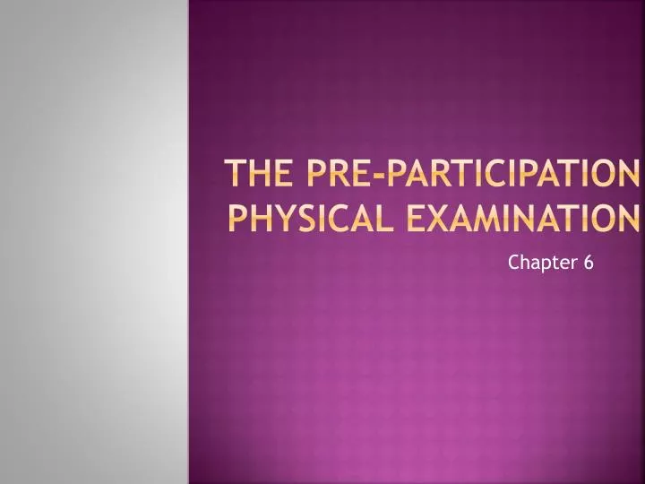 the pre participation physical examination