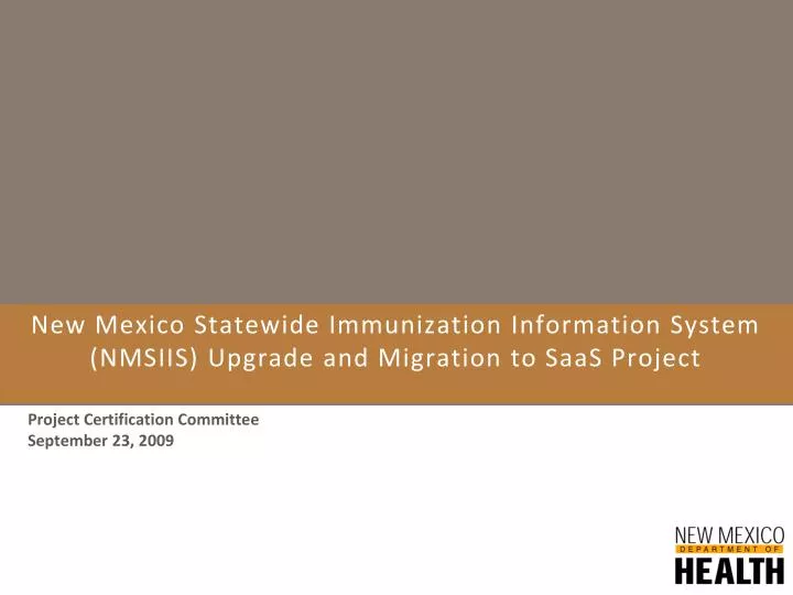 new mexico statewide immunization information system nmsiis upgrade and migration to saas project