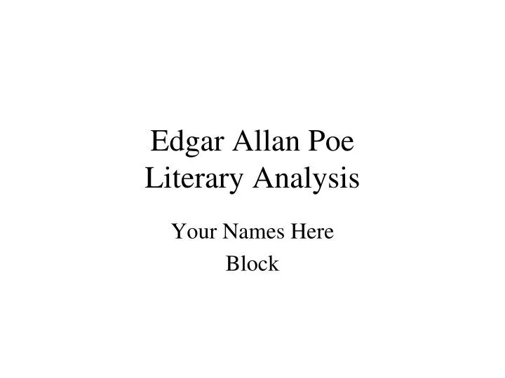 edgar allan poe literary analysis