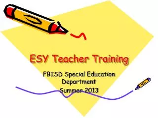 ESY Teacher Training