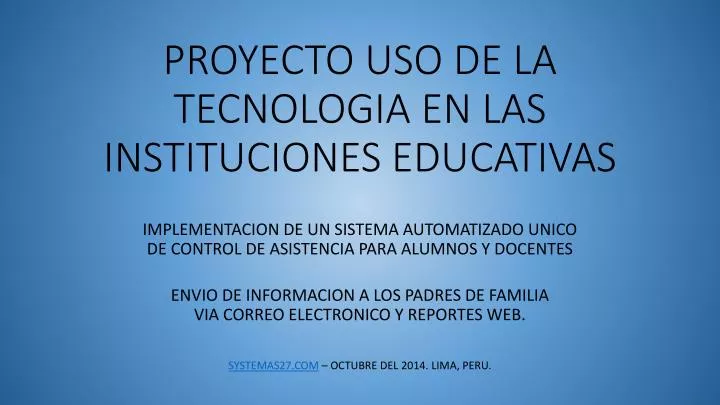 proyecto uso de la tecnologia en las instituciones educativas