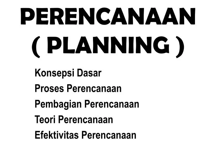 perencanaan planning
