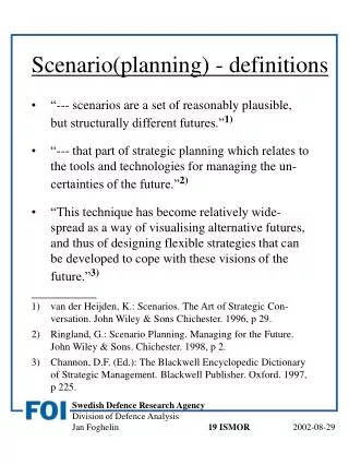 Scenario(planning) - definitions