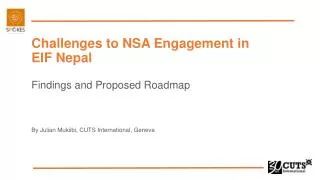 Challenges to NSA Engagement in EIF Nepal Findings and Proposed Roadmap