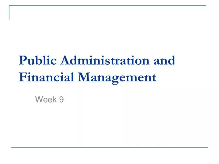 public administration and financial management