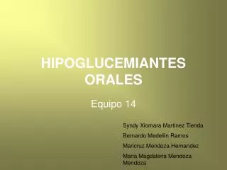 hipoglucemiantes orales