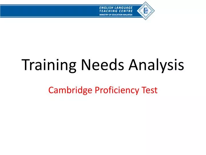 training needs analysis