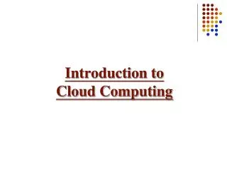 introduction to cloud computing