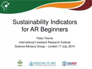 Sustainability Indicators for AR Beginners