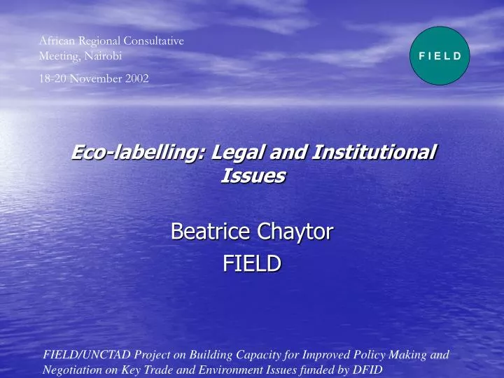 eco labelling legal and institutional issues