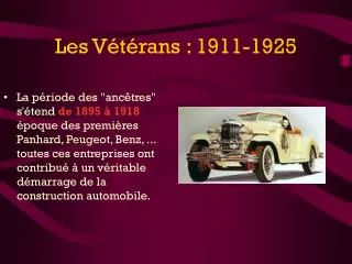 les v t rans 1911 1925