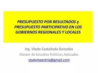 presupuesto por resultados y presupuesto participativo en los gobiernos regionales y locales
