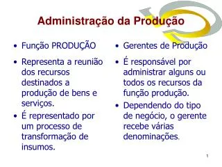 administra o da produ o