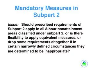 Mandatory Measures in Subpart 2