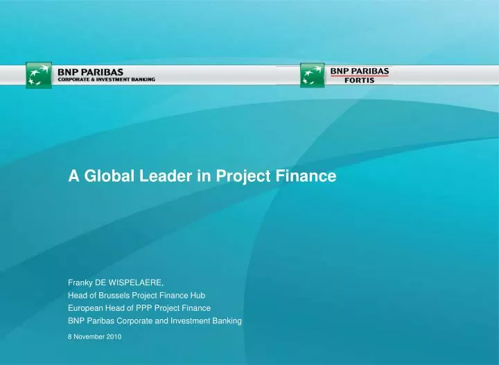 a global leader in project finance