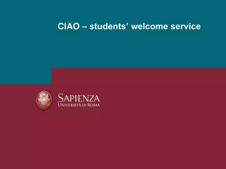 ciao students welcome service