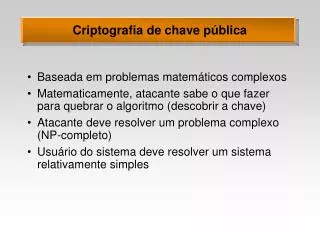 criptografia de chave p blica