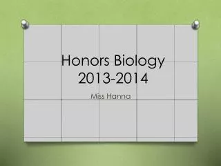 Honors Biology 2013-2014