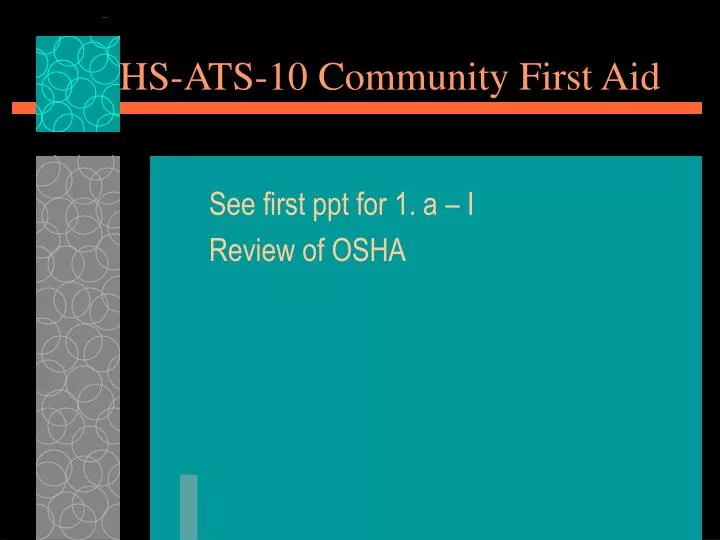 hs ats 10 community first aid
