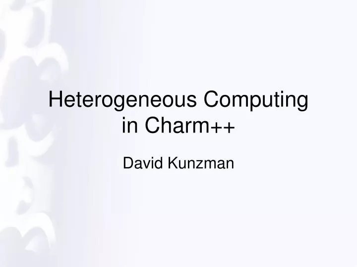 heterogeneous computing in charm