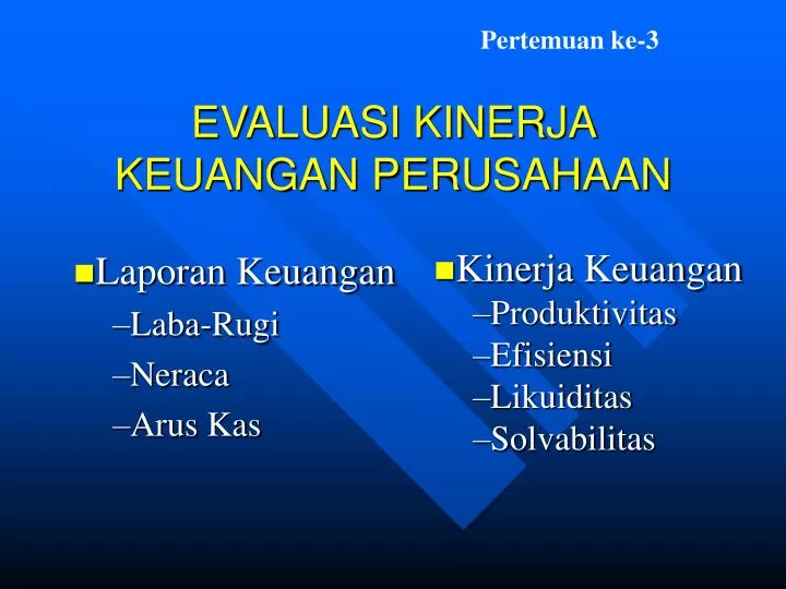 evaluasi kinerja keuangan perusahaan