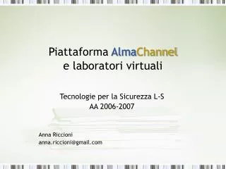 tecnologie per la sicurezza l s aa 2006 2007