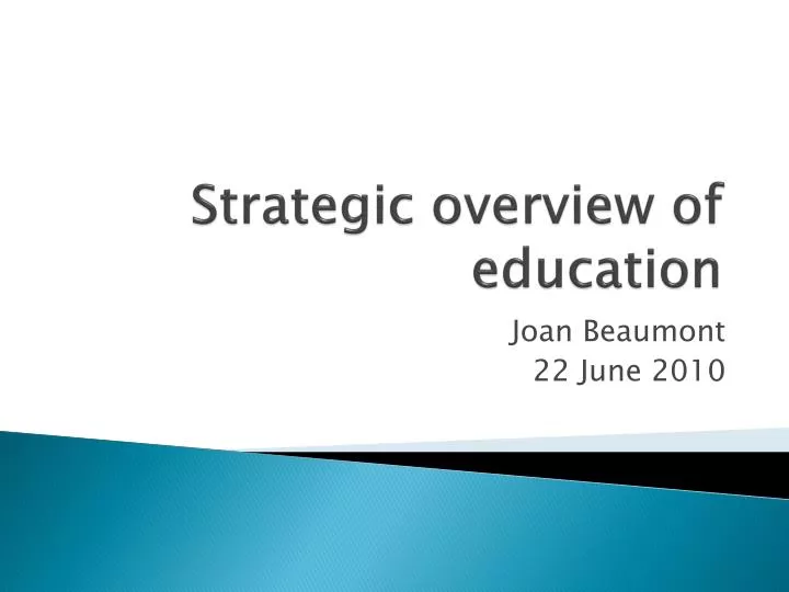 strategic overview of education