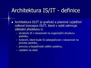 architektura is it definice