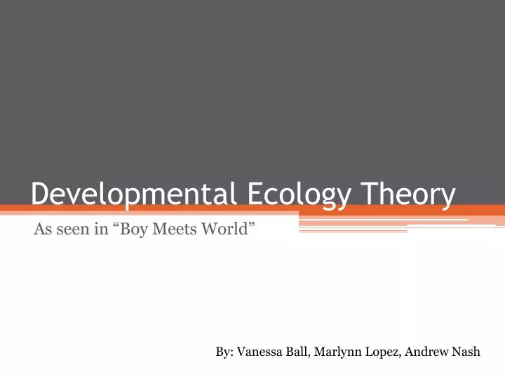 developmental ecology theory