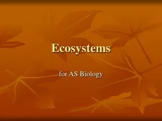 Ecosystems