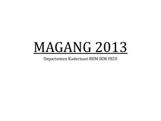 magang 2013
