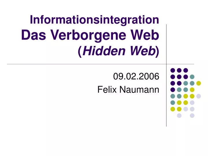 informationsintegration das verborgene web hidden web