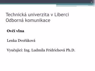 technick univerzita v liberci odborn komunikace