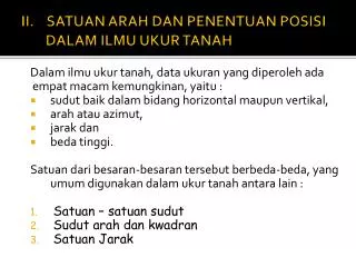 ii satuan arah dan penentuan posisi dalam ilmu ukur tanah