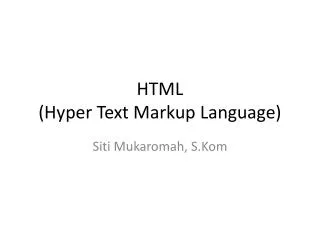 html hyper text markup language