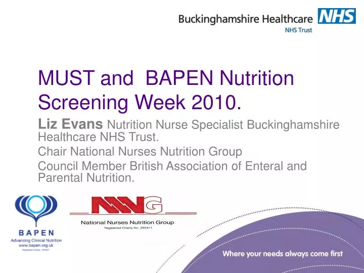 must and bapen nutrition screening week 2010