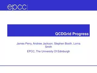 QCDGrid Progress