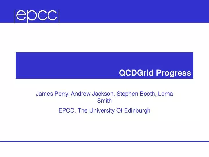 qcdgrid progress