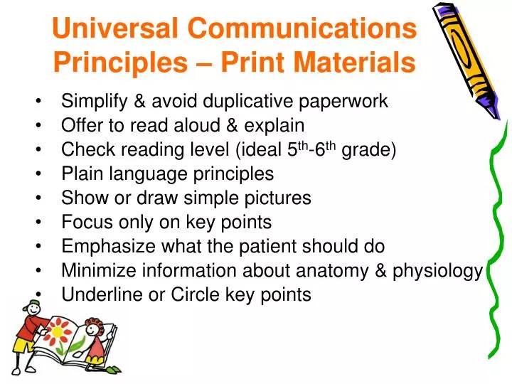universal communications principles print materials